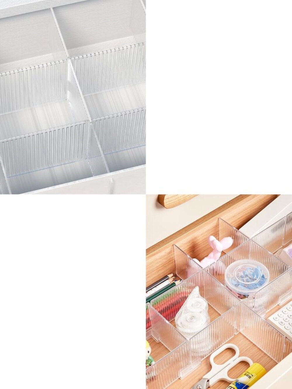 8pcs Adjustable Grid Drawer Dividers DIY Plastic Closet Separator Tidy Organizer - Picture 6 of 6